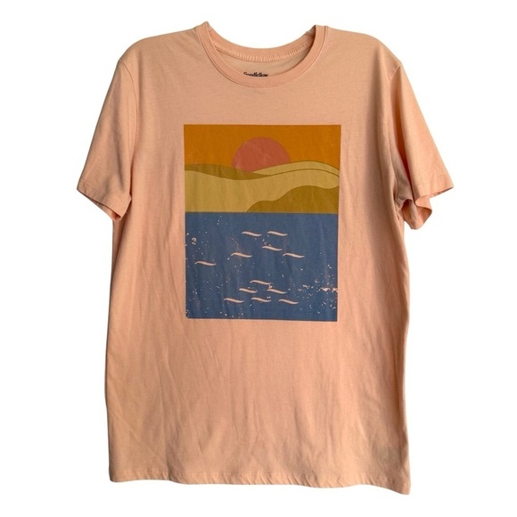 Goodfellow & Co Other - Goodfellow & Co Peach Men’s T-Shirt With Sunset Graphic Size Medium